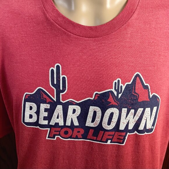 UNIVERSITY OF ARIZONA "BEARDOWN FOR LIFE" T-SHIRT - XXL - RED - Picture 3 of 3